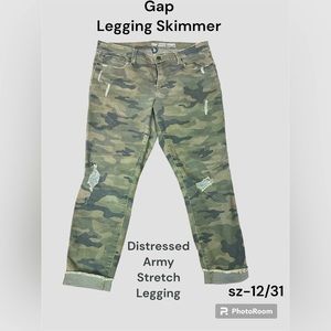 Gap Legging Skimmer Distressed Camouflage Skinny Jean